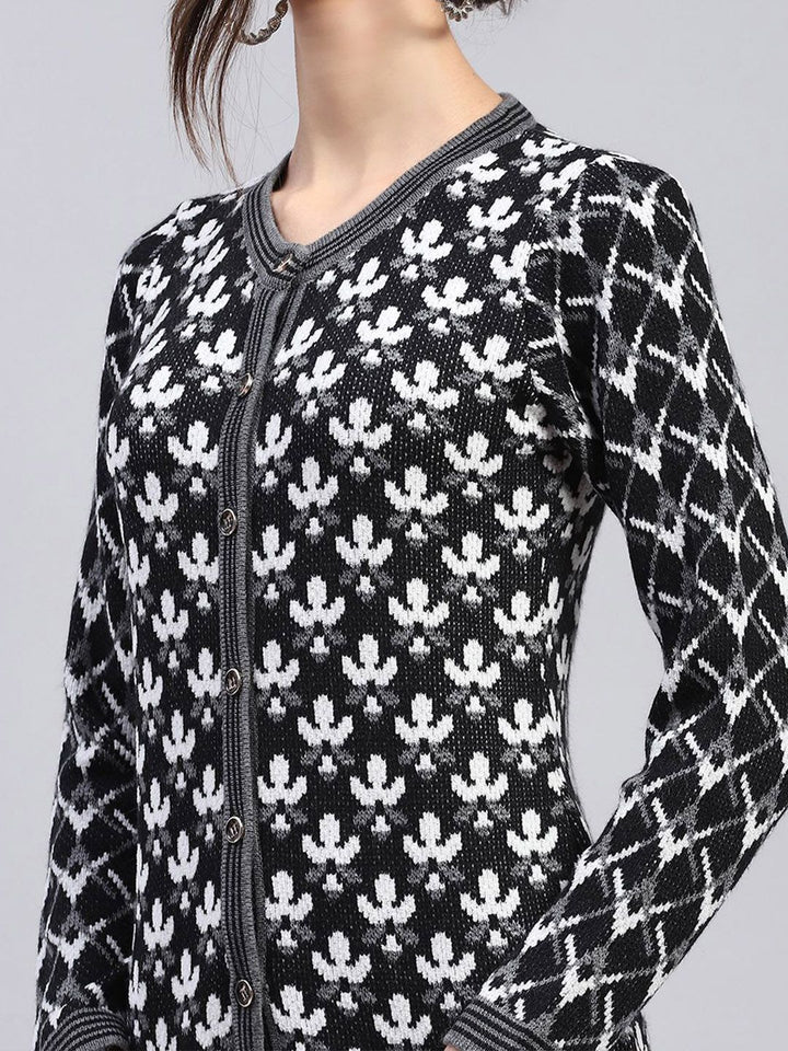 Monte Carlo Women Floral Woolen Cardigan