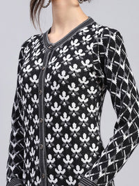 Monte Carlo Women Floral Woolen Cardigan