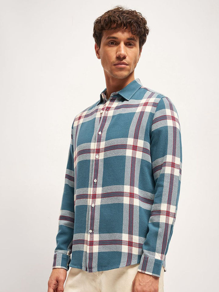 THE BEAR HOUSE Men Tartan Checks Opaque Slim Fit Casual Shirt