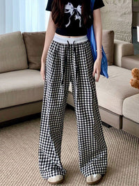 Wanita Dressberry memeriksa seluar kaki lebar longgar pertengahan
