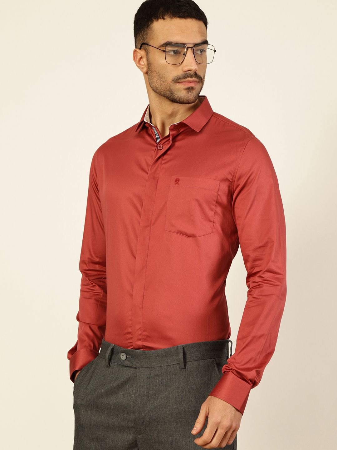 Thomas Scott Men Premium Cutaway Collar Solid Cotton Formal Shirt