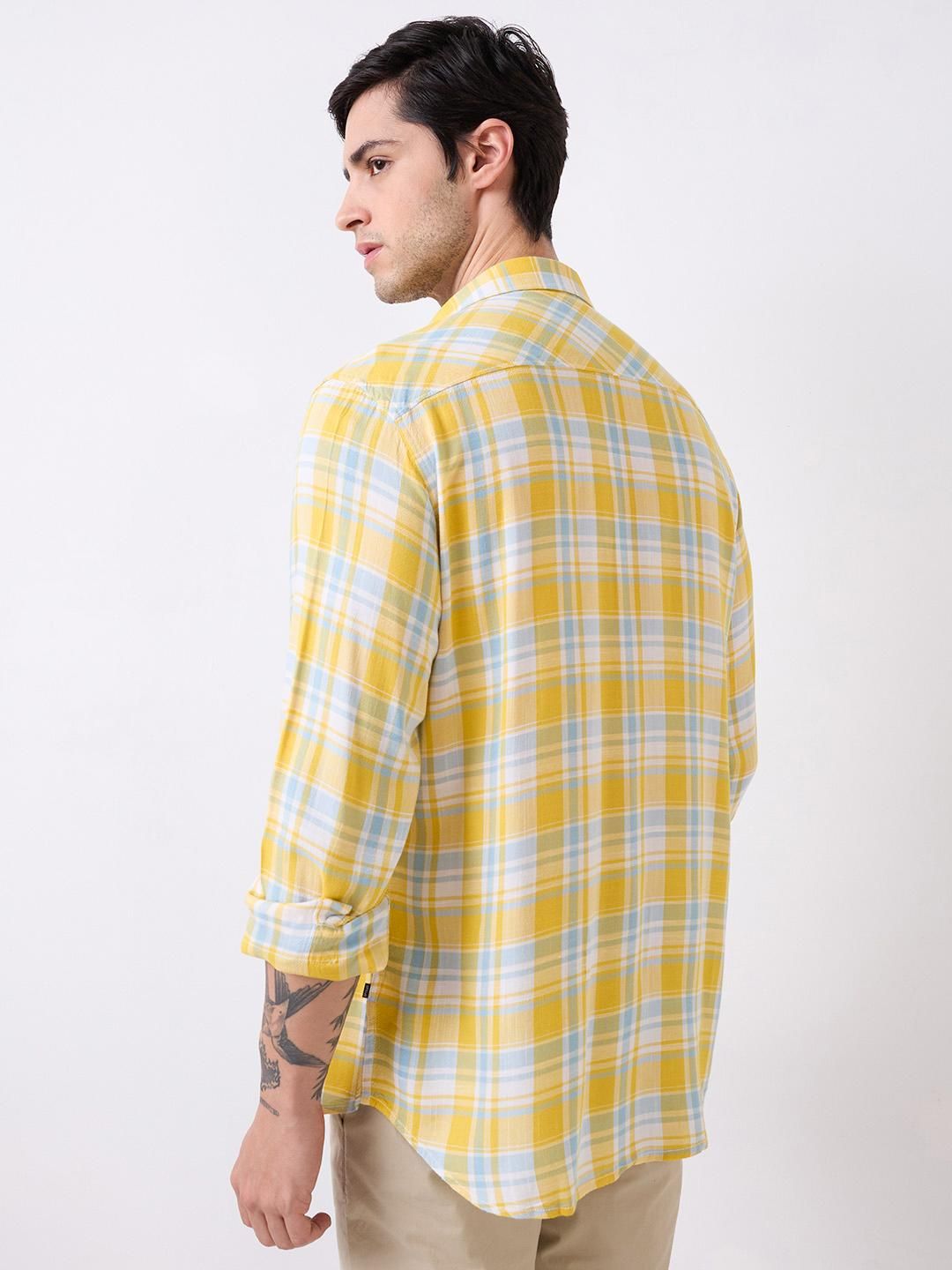 SPYKAR Men Slim Fit Opaque Checked Casual Shirt