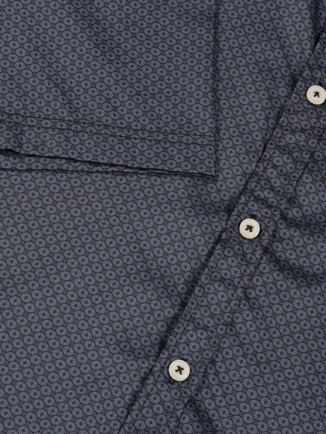 Thomas Scott Men Premium Spread Collar Micro Ditsy Printed Cotton Casual Shirt