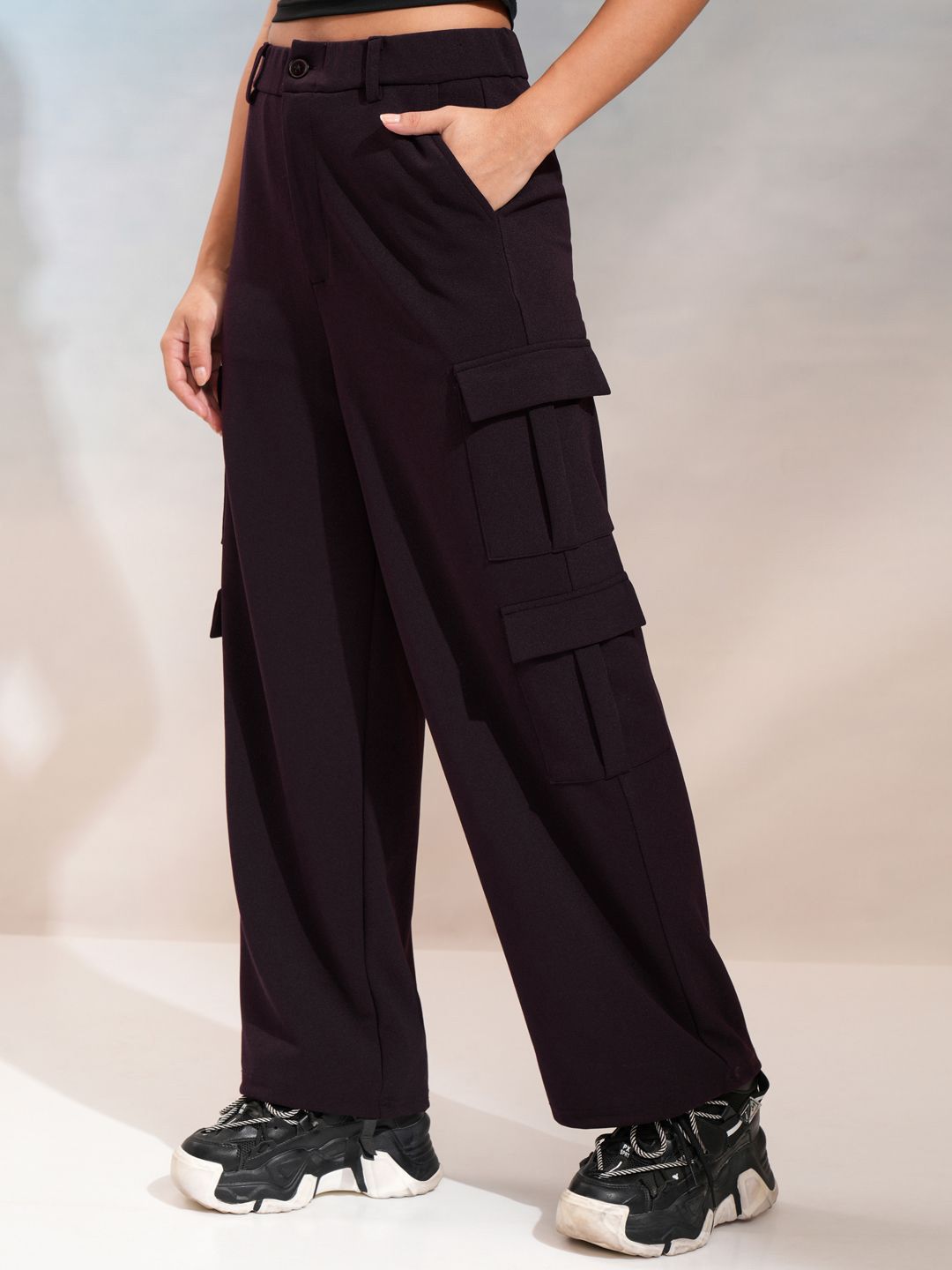 Tokyo Talkies Women Loose Fit Cargos Trousers