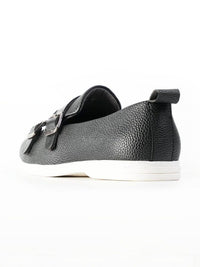 MONKSTORY Yacht Club Double Monk Slip-Ons - Black