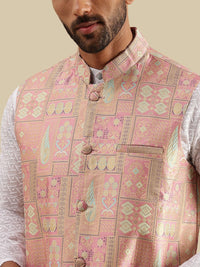 SOJANYA Men Woven Design Woven Design Cotton Kurta with Pyjama & Jacket