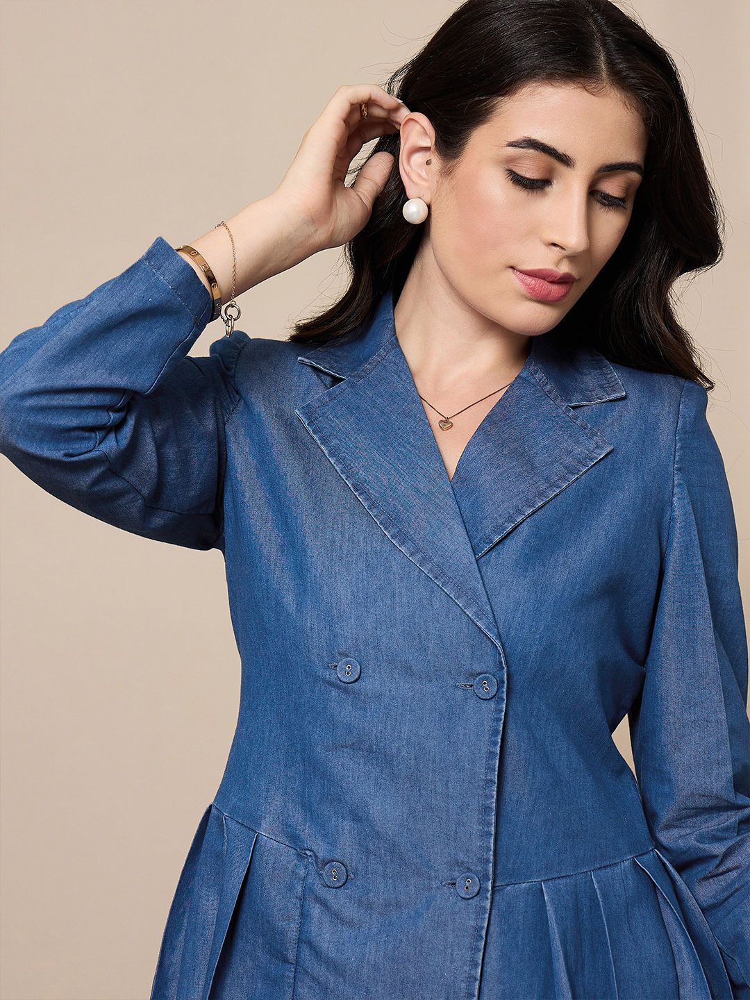 SASSAFRAS Pleated Blazer Dresses