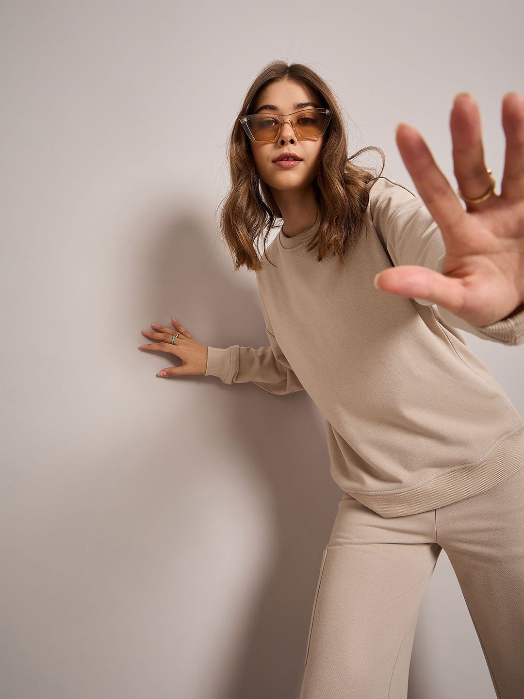 SASSAFRAS BASICS Women Round Neck Oversized Sweatshirt