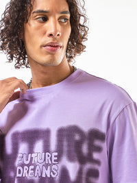 Bewakoof Men Typography Printed Drop Shoulder Sleeves Pure Cotton Oversized T-shirt