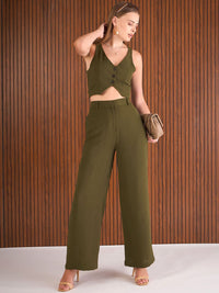 SASSAFRAS Self Design Waistcoat Top & Trousers Co-Ord Set