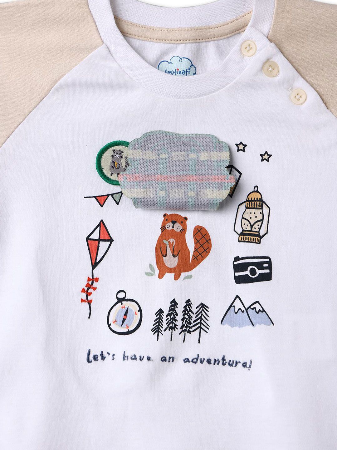 Nauti Nati Boys Printed Pure Cotton T-shirt With Trousers