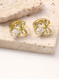 Anting-anting Studs Studs Batu Berbuatan Kontemporari Salty Gold