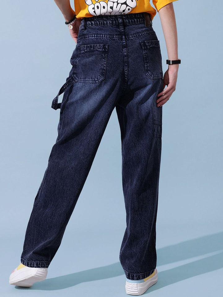 STREET 9 Women Comfort Slash Knee Light Fade Wide Leg Cotton Denim Jeans
