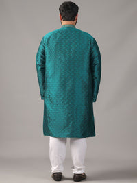 SOJANYA PLUS Size Paily Woven Design Band Collar Kurta Lurus Zari