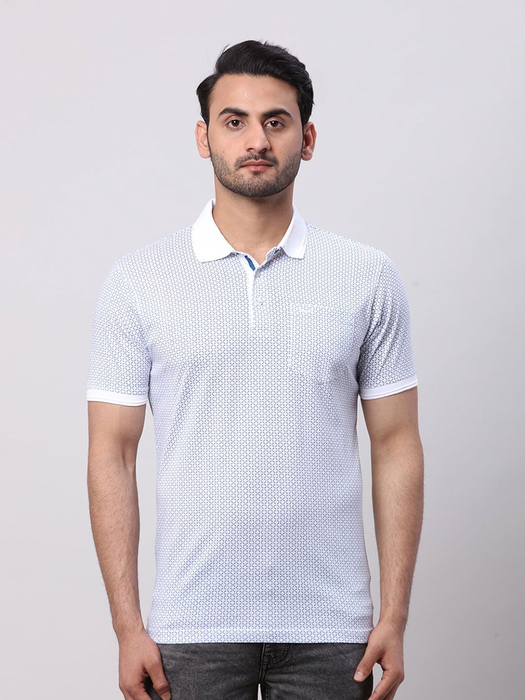 Park Avenue Men Polo Collar Pockets Slim Fit T-shirt