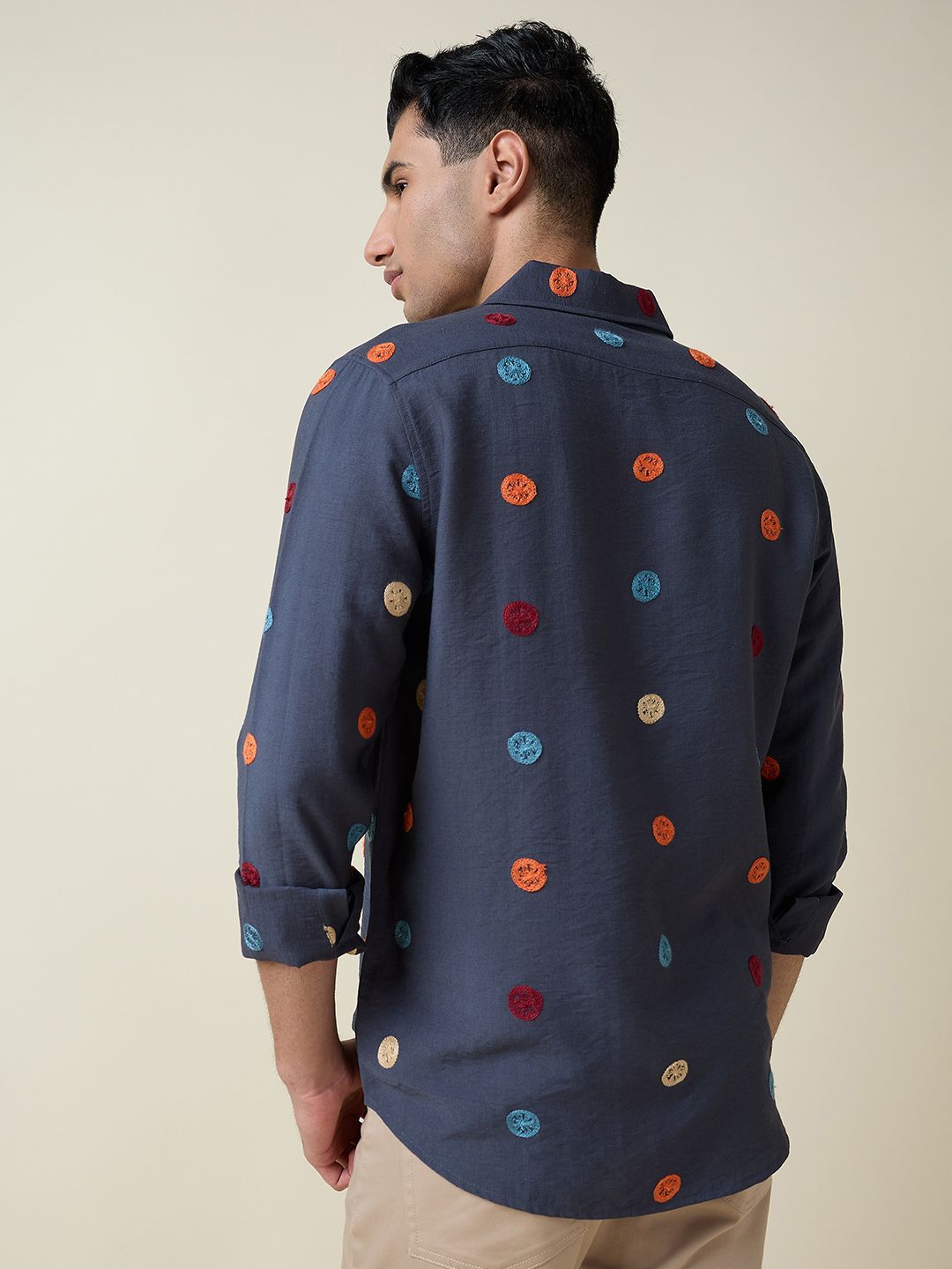 Thomas Scott Men Embroidered Regular Fit Casual Shirt