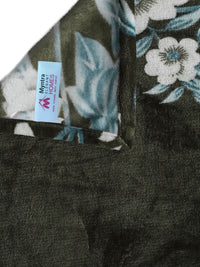 Myntra Elegant Homes Olive Floral Woolen 300 TC King Bedsheet with 2 Pillow Covers