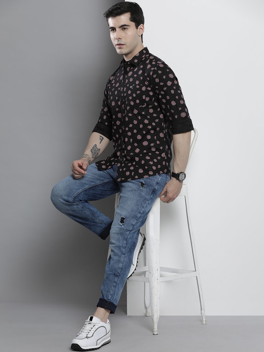The Indian Garage Co Pure Cotton Regular Fit Printed Casual Shirt