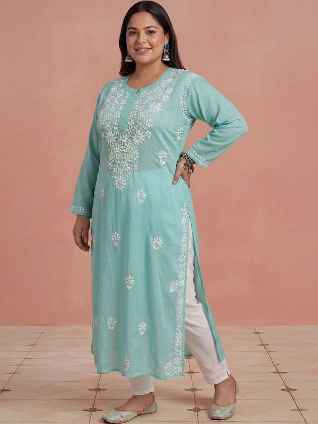 House of Chikankari Women Ethnic Motifs Embroidered Chikankari Kurta
