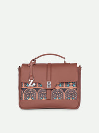 Zouk Peacock Motif Dicetak Satchel Struktur