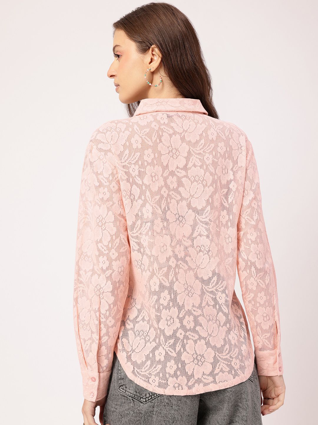 DressBerry Dreamy Designs Self-Designed Semi-Sheer Shirt