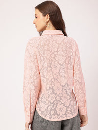 DressBerry Dreamy Designs Self-Designed Semi-Sheer Shirt