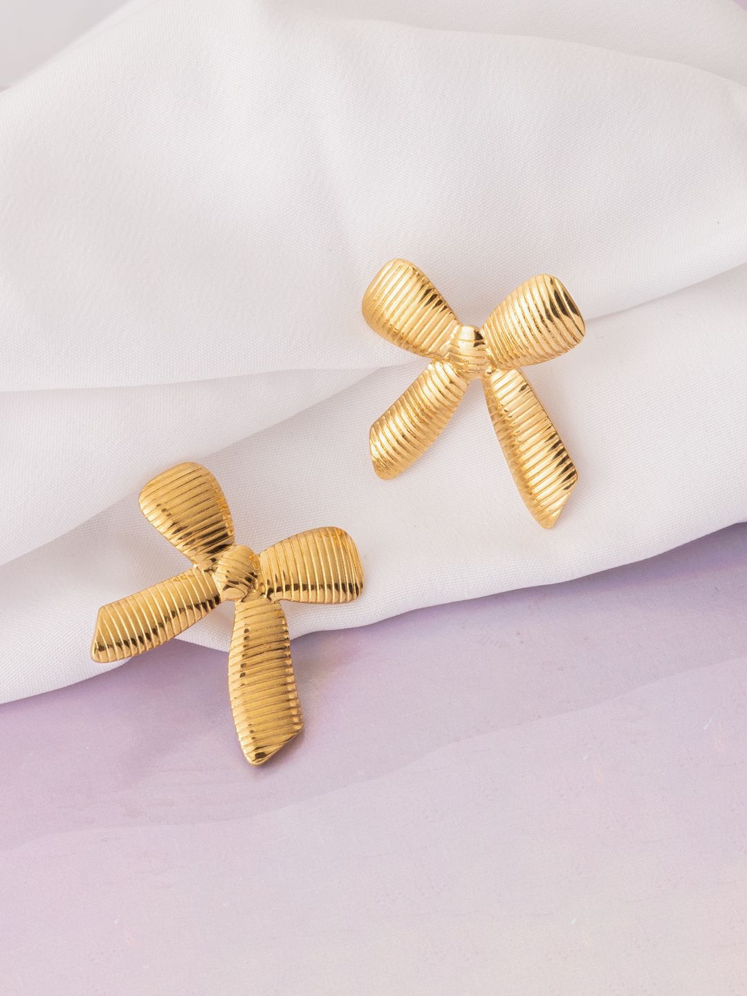 VOGUE PANASH Stainless Steel 18K Gold-Plated Contemporary Studs