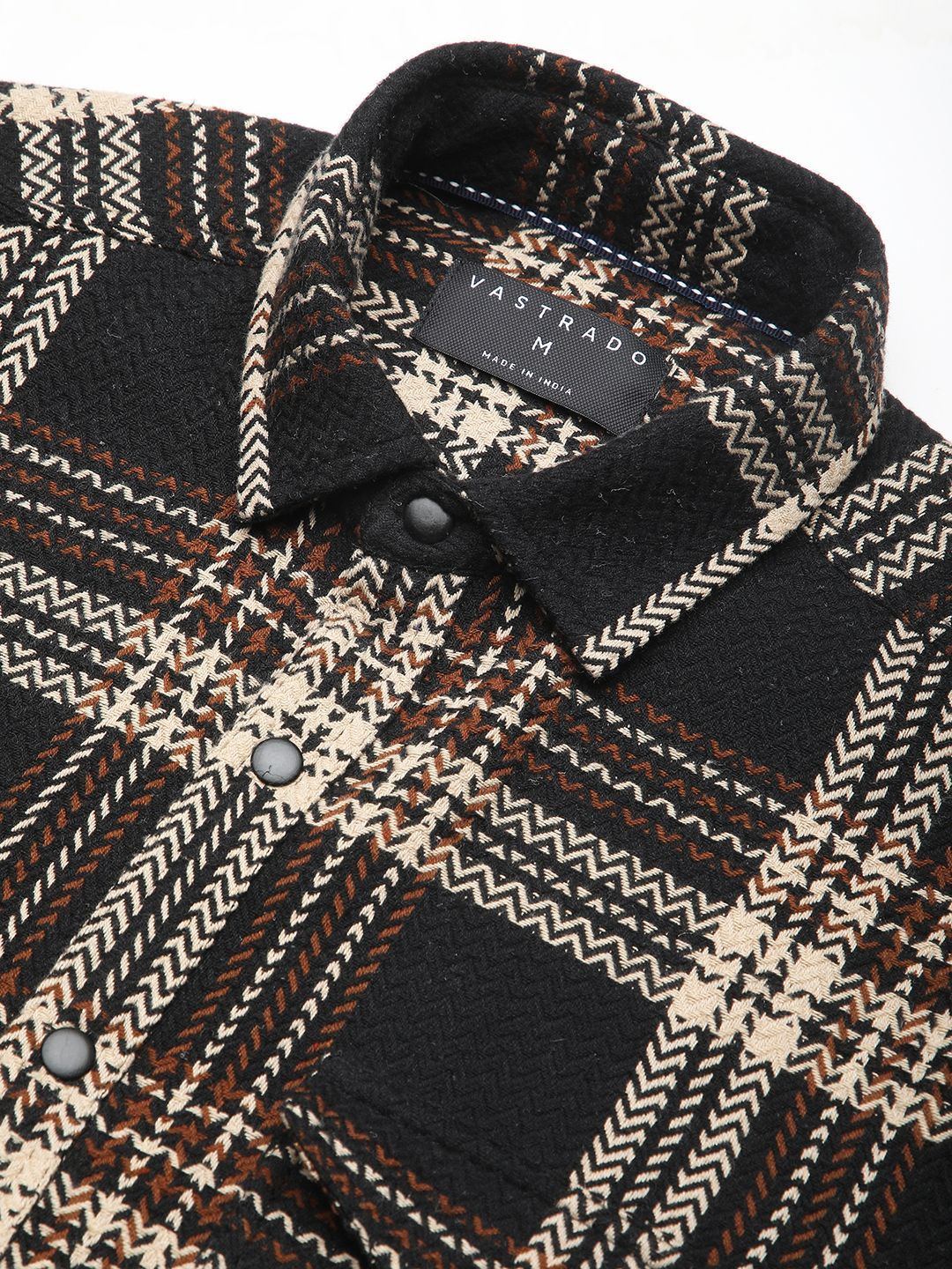 VASTRADO Men Classic Slim Fit Opaque Checked Casual Shirt