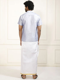 VASTRAMAY Shirt Collar Shirt With Veshti