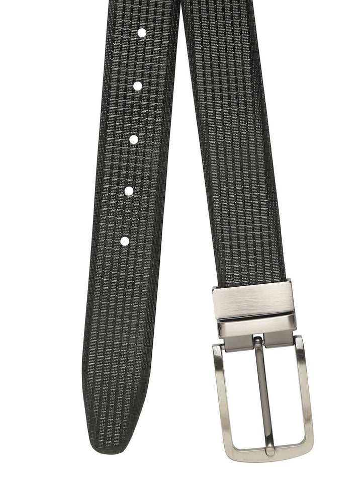 Teakwood Leathers Men Textured Leather Reversible Formal Belt