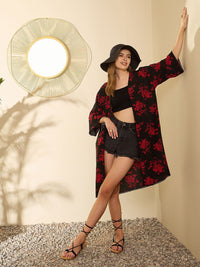 Berrylush Women Printed Longline Shrug