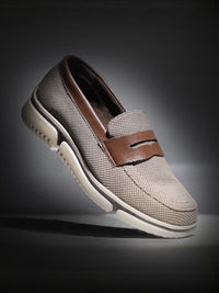 MONKSTORY Lelaki Comfort Mesh Slip-On Loafers Kulit