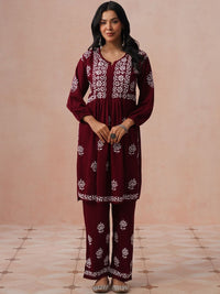 House of Chikankari Women Regular Chikankari Kurta with Trousers