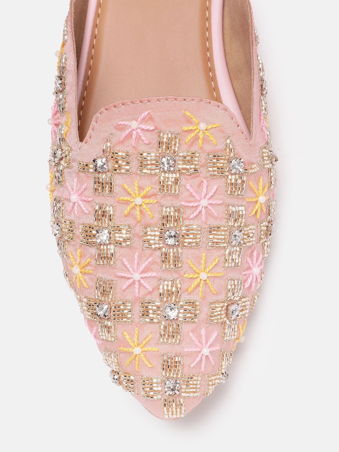 House of Pataudi Women Ethnic Embellished Mules