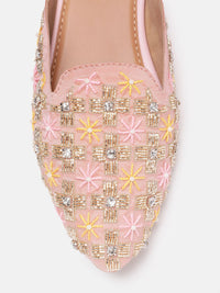 House of Pataudi Women Ethnic Embellished Mules