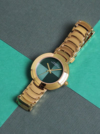 Sambungan Perancis Wanita Dail Dail & Gelang Gaya Tali Analog Watch FCN0109GM