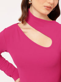 DressBerry Soft Femme Asymmetric Neck Sheath Mini Dress