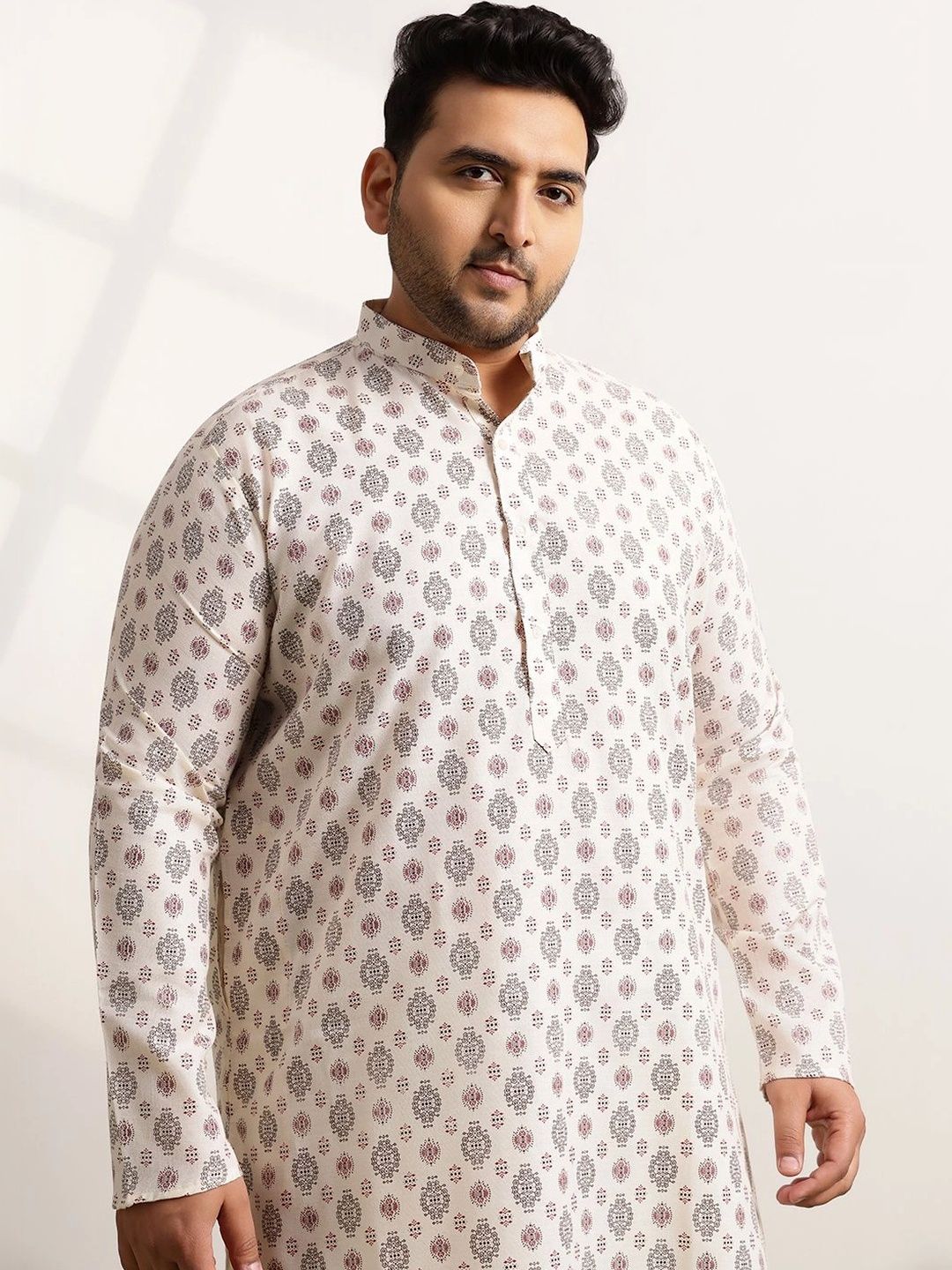 SOJANYA PLUS Men Printed Regular Pure Cotton Kurta with Pyjamas