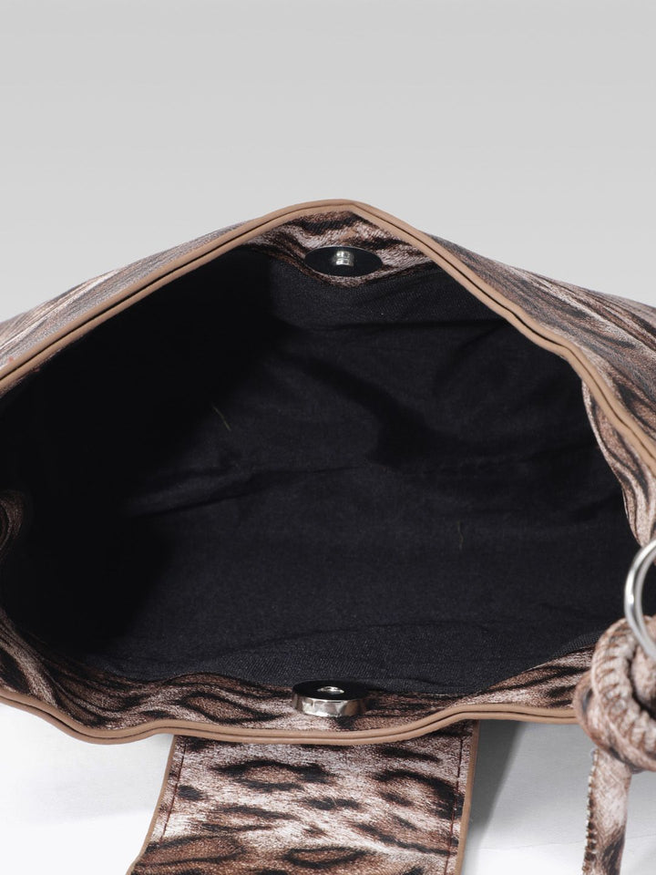 DressBerry Animal Print Sling Bag with Bow Detail