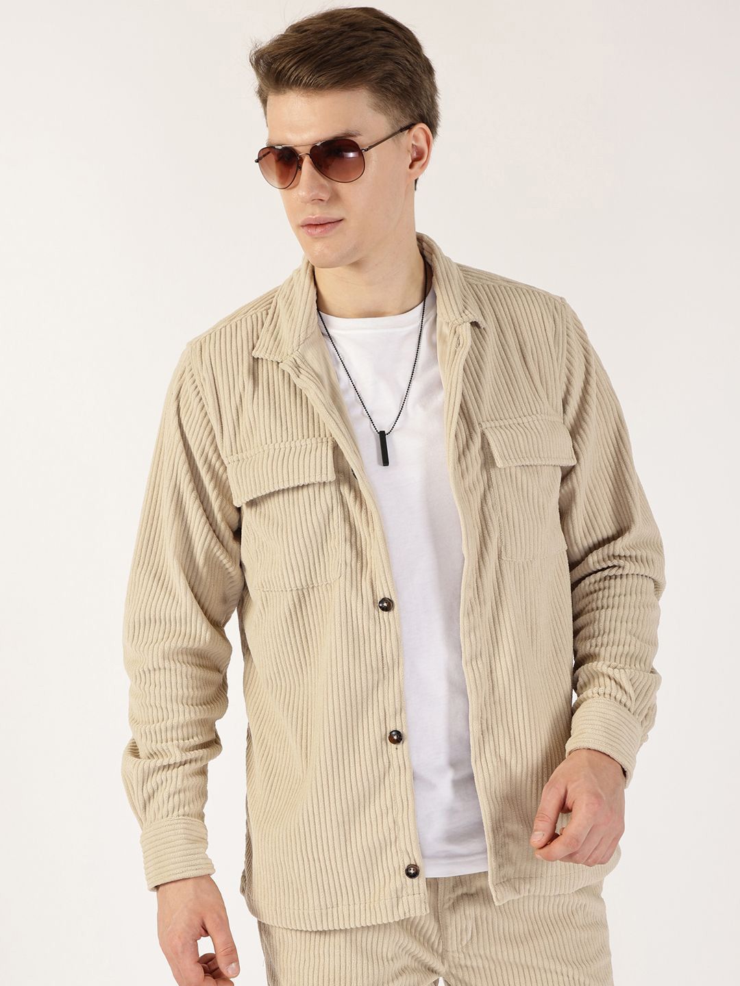 Thomas Scott Men Premium Corduroy Casual Shirt