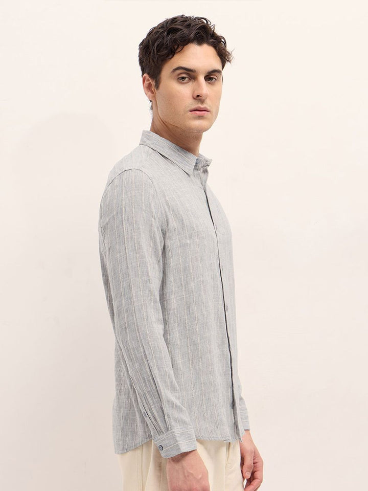 THE BEAR HOUSE Men Slim Fit Spread Collar Multi Striped Casual Shirt
