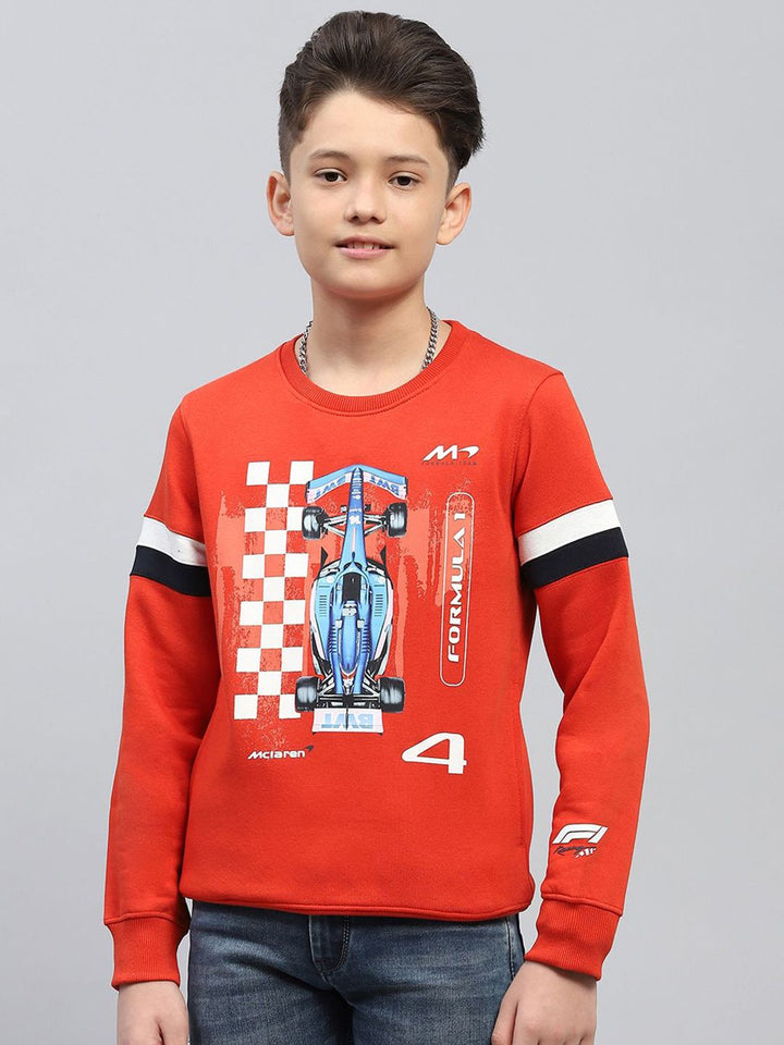 Monte Carlo Boys Typography Printed Cotton Sweatshirt
