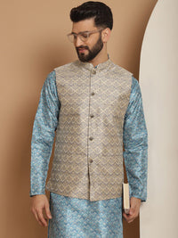 Anouk Woven Design Ethnic Motifs Regular Kurta with Churidar & Nehru jacket