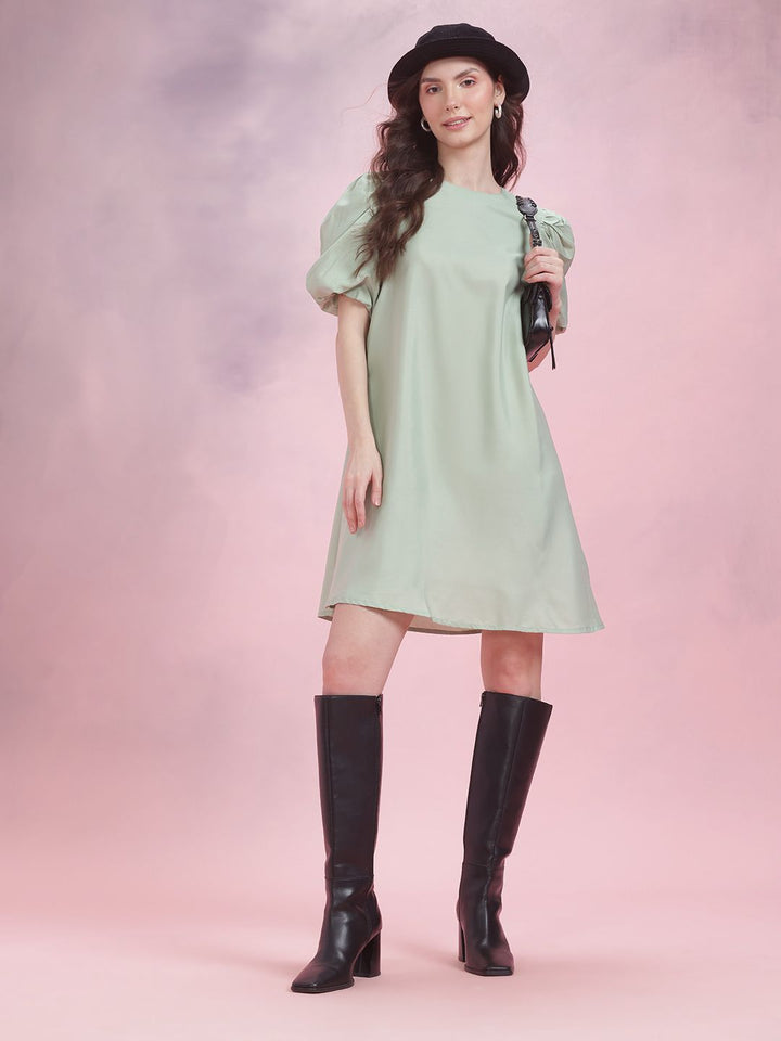 DressBerry Puff Sleeve A-Line Dress