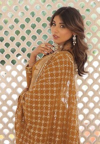 KALINI Sequin Embroidered Tiered Anarkali Kurta With Duppatta