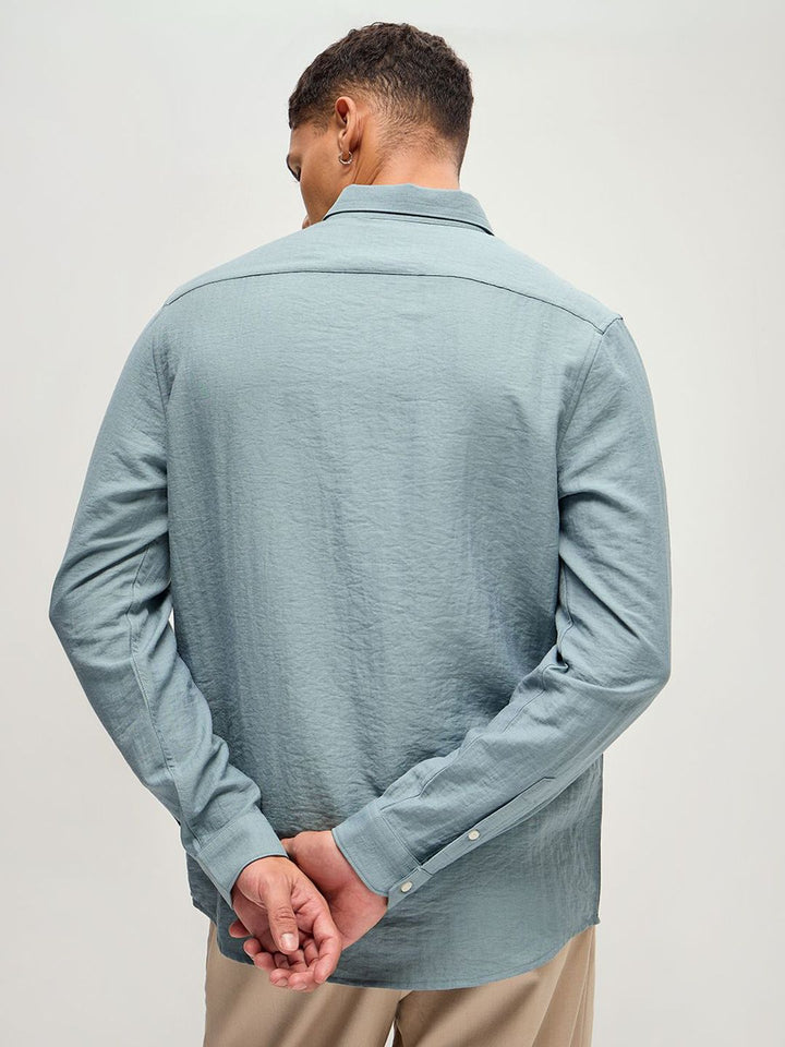 THE BEAR HOUSE Men Solid Slim Fit Casual Shirt