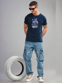 ADRO Men Typography Printed Pockets T-shirt
