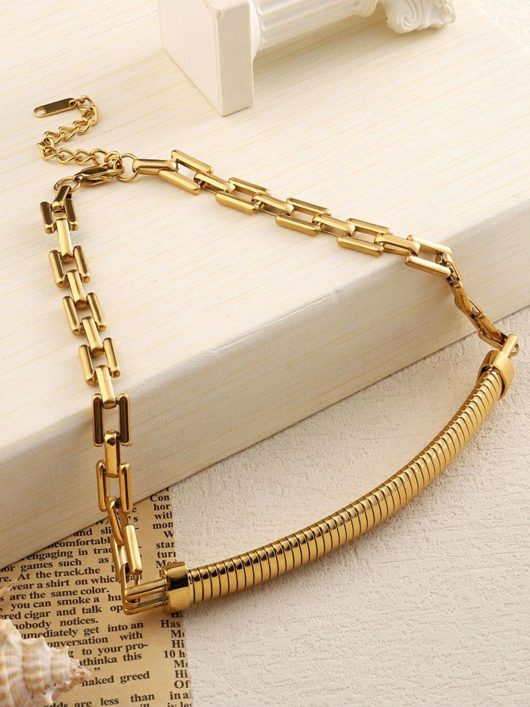 Kalung minimal keluli tahan karat asin