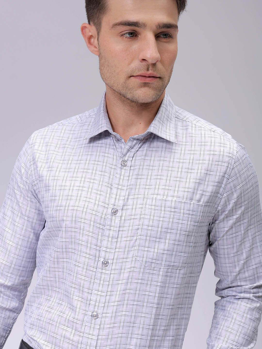 The Indian Garage Co. X Luxe Men Spread Collar Checked Slim Fit Formal Shirt