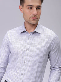 The Indian Garage Co. X Luxe Men Spread Collar Checked Slim Fit Formal Shirt